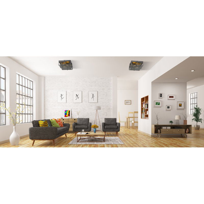 Vigue Flush Mount, Bronze/Heritage Brass