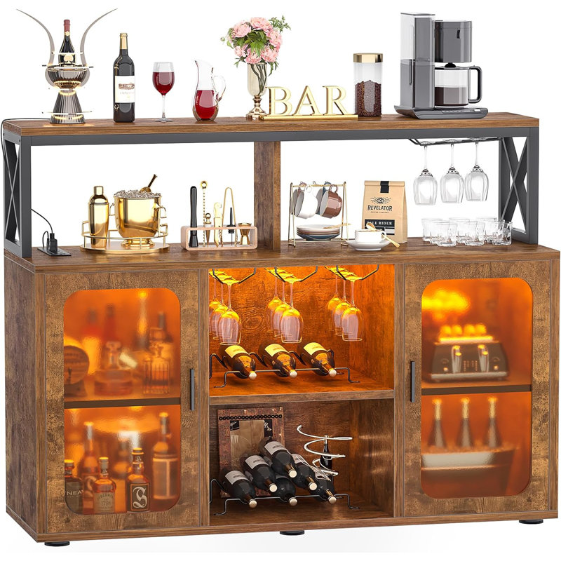 Xachary 47.2'' Bar Cabinet, Brown