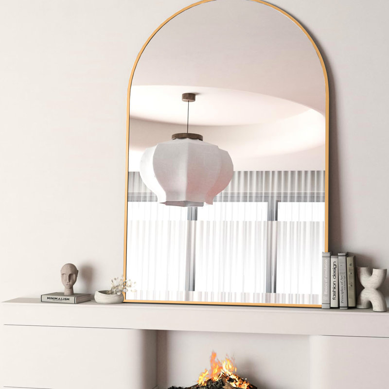 Miroir de salle de bain mural 24 po x 32 po, cadre en aluminium brossé, caractéristiques, feuille de route d'installation rapide, pouces crochets en alliage, processus simplifié pour tous