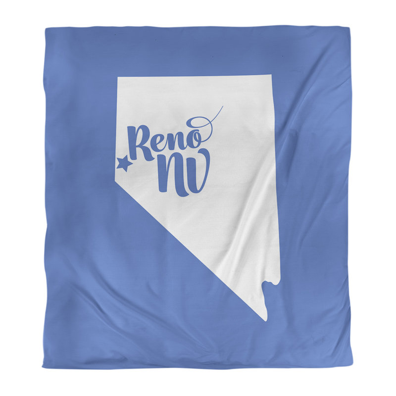 Housse de couette reno nevada, Housse de couette pour grand lit, Bleu, Microfibre
