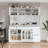 63" Freestanding Buffet With Hutch – Coffee Bar Storage Cabinet With 6 Drawers, 5 Adjustable Shelves, Pegboard, Towel Rack, And Built-In Power Outlet-110672689