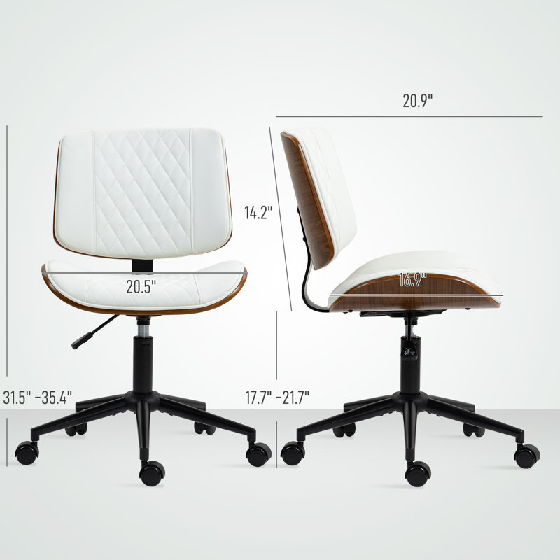 Chaise de bureau à domicile sans accoudoirs avec roues