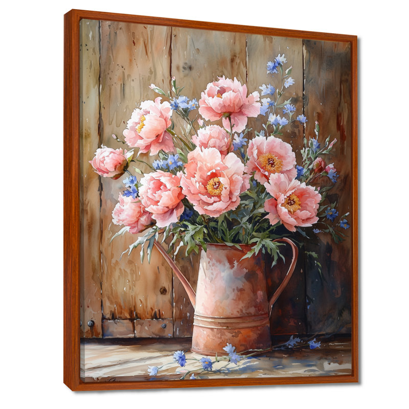 Country Bloom Peony Bouquet I - Pivoines, reproductions encadrées, H 40 po x l 30 po, Impression encadrée sans passe-partout