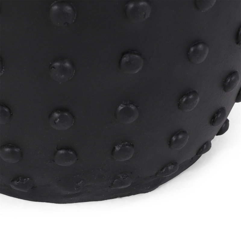 Evangelista 18" H x 15.5" W Concrete Round Studded Outdoor Side Table