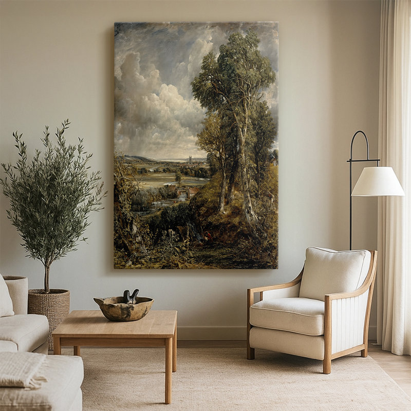 La vallée de Dedham - toile tendue par John Constable, 40 po x 60 po