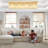 Modern Crystal Chandelier 8-lights Rectangular Flush Mount Ceiling Light