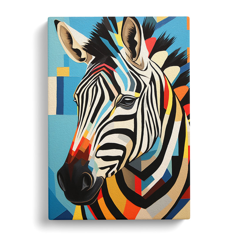 Zebra Geometric No.3 - No Frame Print, 50cm H x 35cm W x 3cm D