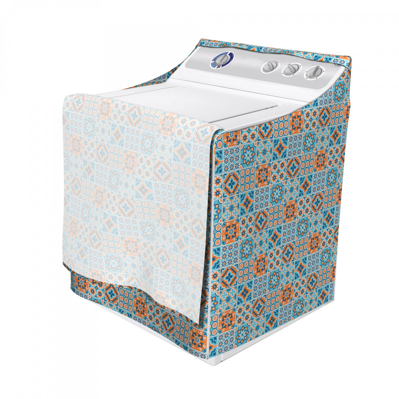 Housse de machine à laver à motif de décoration de fleurs différentes