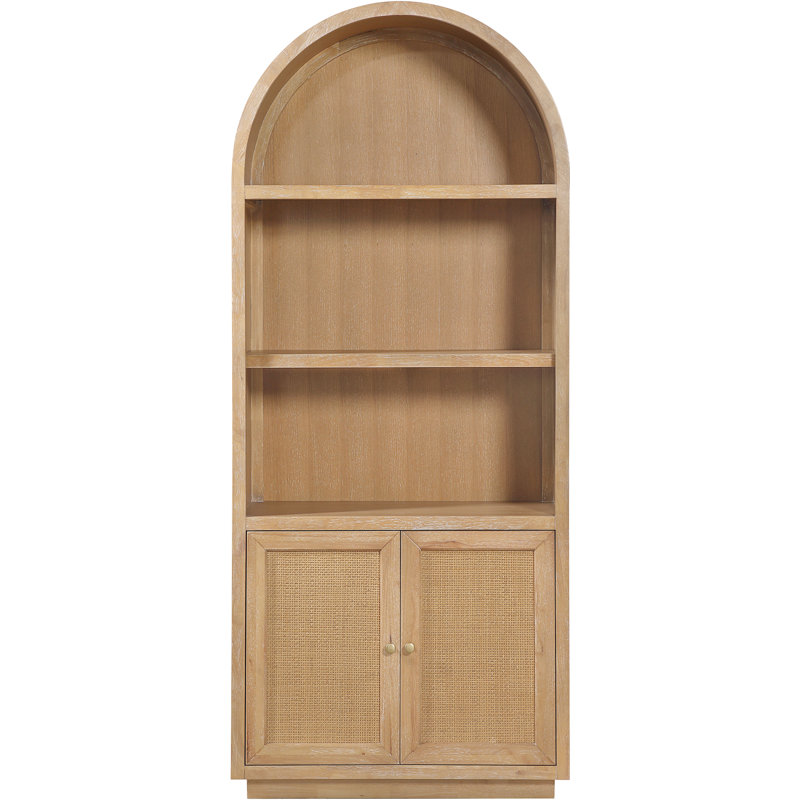 Botanical Natural Oak Veneer And Solid Wood Bookcase, Natural