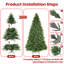Arbre de Noël artificiel de qualité supérieure avec embouts de branches réalistes et support en métal à charnières pour un décor de maison et de bureau facile-1222453919