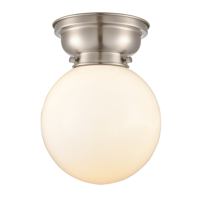 Plafonnier encastré 8 lumières Chippewa, Nickel satiné brossé, Blanc mat, Ampoule non incluse