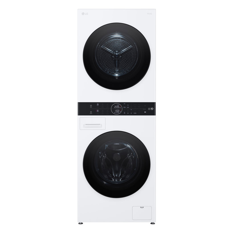 LG Compact Single Unit WashTower with Center Control Front Load Washer and 4.2 cu. ft. Electric Ventless HeatPump Dryer, White, 2.4 cu. ft.