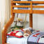 Lit en chêne massif au-dessus d'un lit double, conception transitionnelle, angle, bois courbé et lit de construction avec finition, style, bois massif, 14 pièces Lattes, rails pour