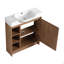 Meuble-lavabo autoportant de 30 po avec lavabo en céramique blanche et porte à fermeture en douceur, contreplaqué, emballage KD-131993108