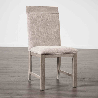 Transitional Style 2Pc Side Chair Two Tone Design Padded Chair Gray And Stone Gray Finish Dining Room