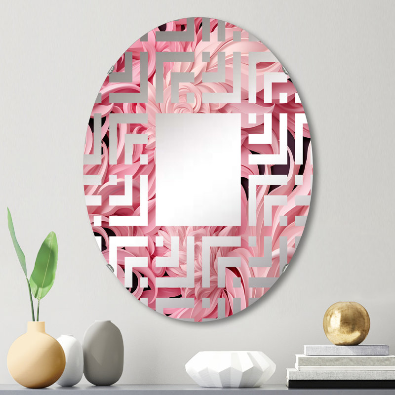 Miroir décoratif ovale rose Sphynx Spiral I - Maze, L 20 po x H 30 po