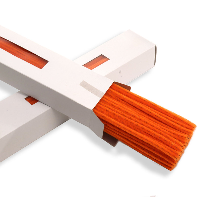 Tige de chenille artificielle orange
