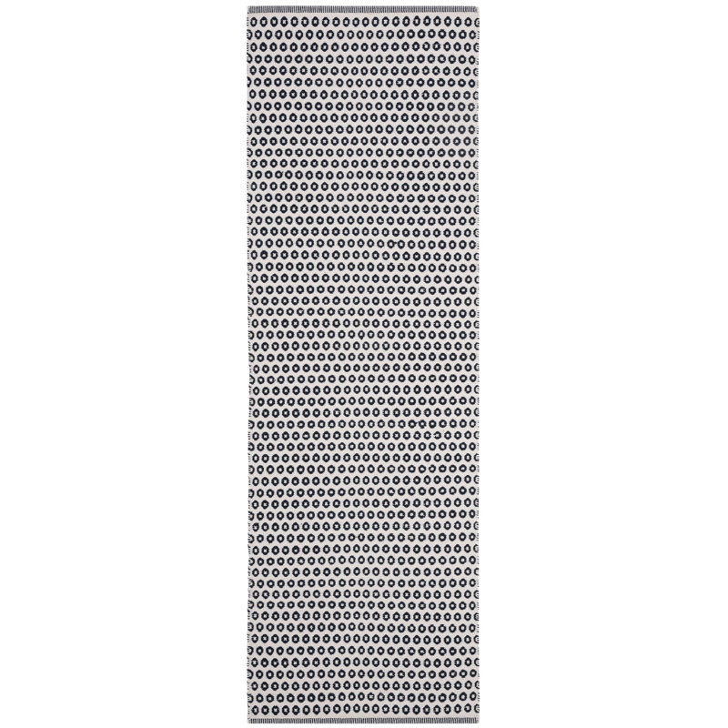 Orwell Hand Woven Cotton Geometric Rug, Runner 2'3" x 7'
