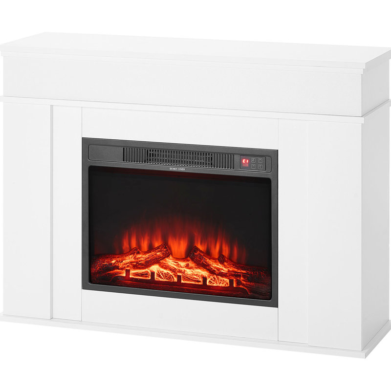 Foyer électrique autoportant blanc 43 pouces 4300 avec 5120Btu 1500W, flammes réglables, télécommande, pour chambre à coucher et bureau, poêle, minuterie 3D, salon,
