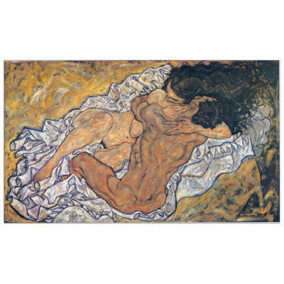 Umarmung by Egon Schiele - No Frame Rectangle Print on Wood