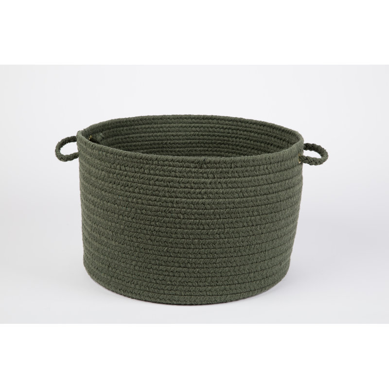 August Grove® Smyth Fabric Decorative Basket, Dark Sage
