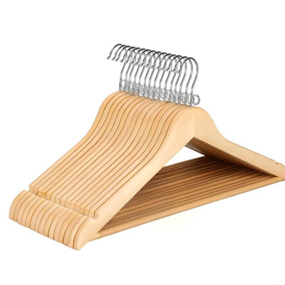 Hanger Space Saving Cascading Wooden Hangers 30 Pack,Natural