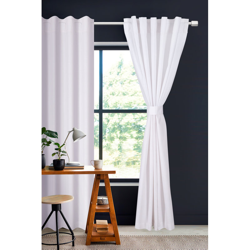 Rideau texturé 100% coton flammé blanc, L 50 po x L 84 po