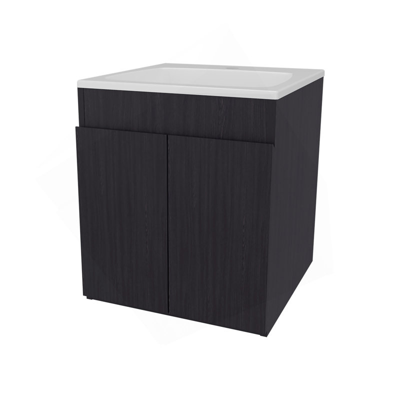 Meuble-lavabo avec deux portes Shoshoni, wengé, Wengé