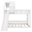 Lit superposé avec glissade et échelle intégrée, structure de lit superposé au sol en bois avec support de lattes robustes-129990391