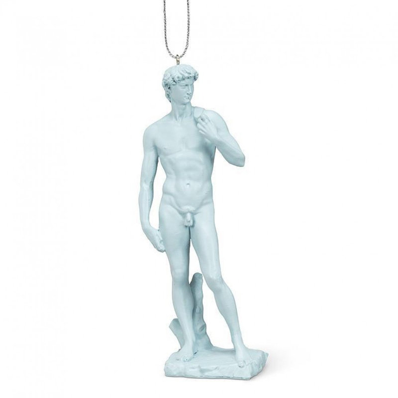 Ornement statue bleu pâle David
