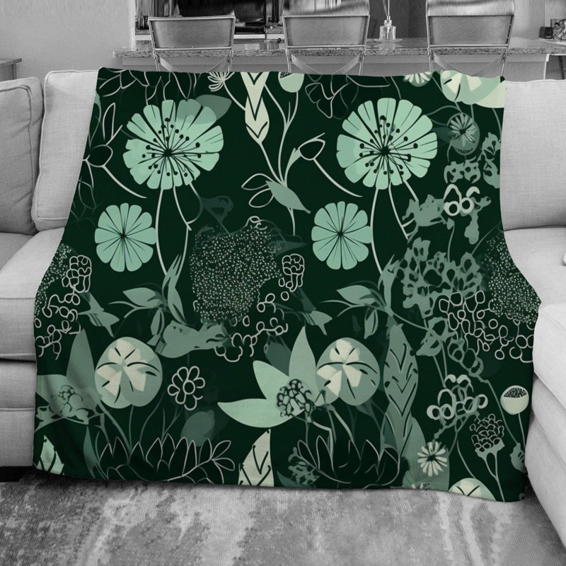 Machine Printed Throw Blanket, 68" W x 80" L