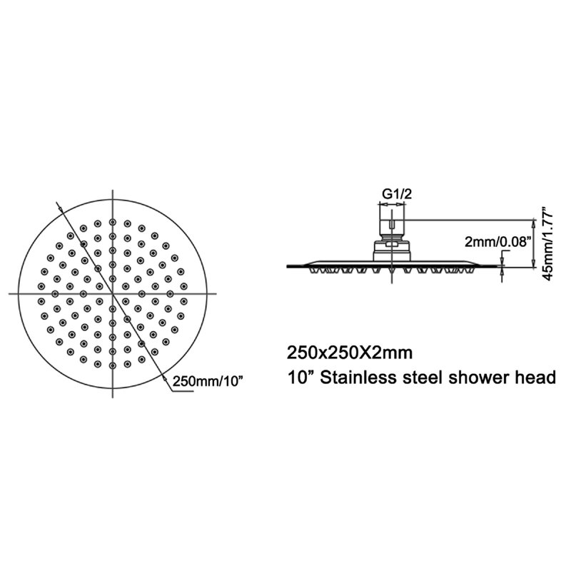 Adjustable Rain Shower 1.5 GPM GPM, Brushed Gold