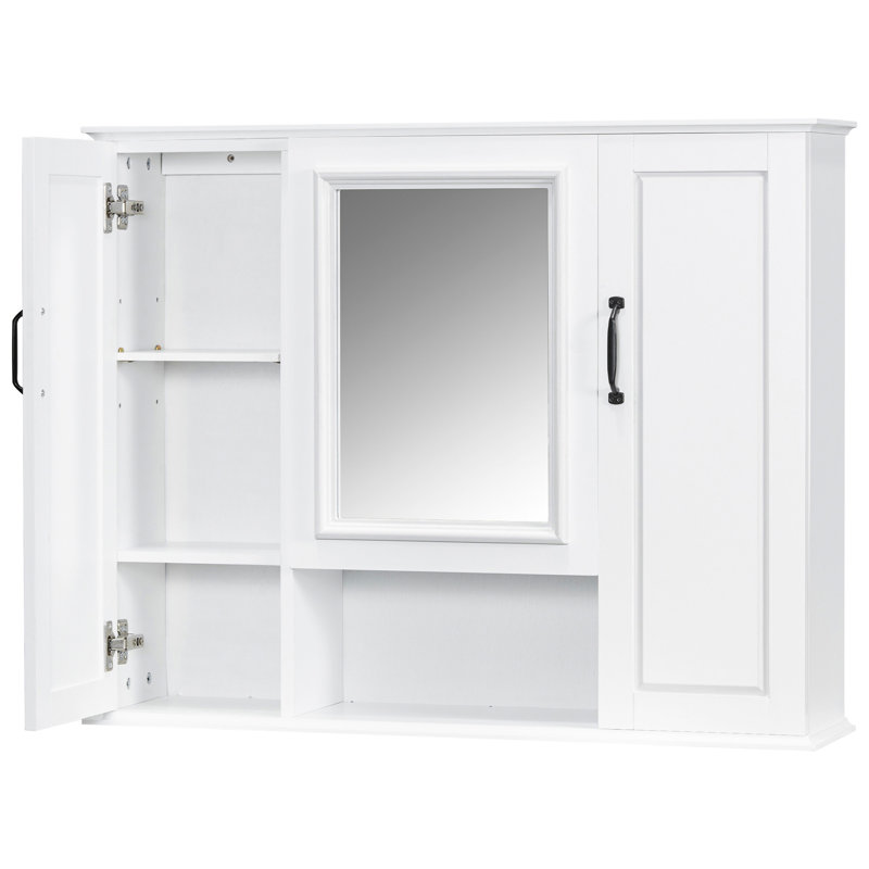 Armoire à pharmacie 36 po, armoire de rangement murale pour salle de bain, armoire murale moderne avec miroir, armoire à miroir avec 3 portes (meuble-lavabo non inclus)