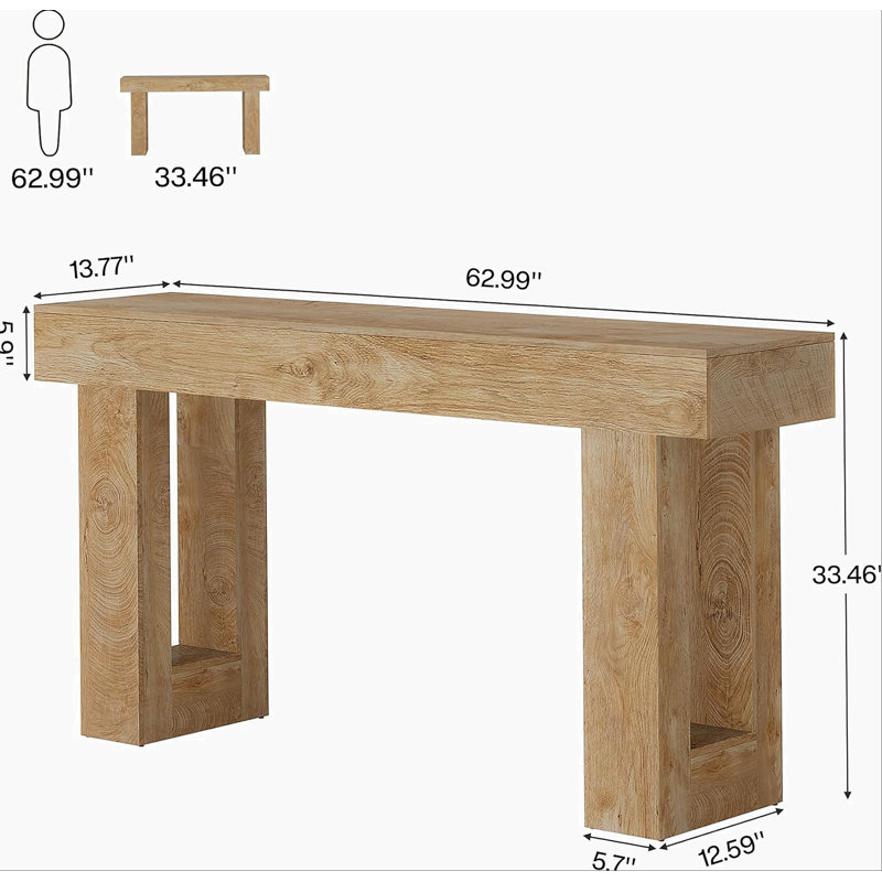 Console en bois, canapé, table d'appoint de style campagnard rustique et emplacement polyvalent pour le décor du salon