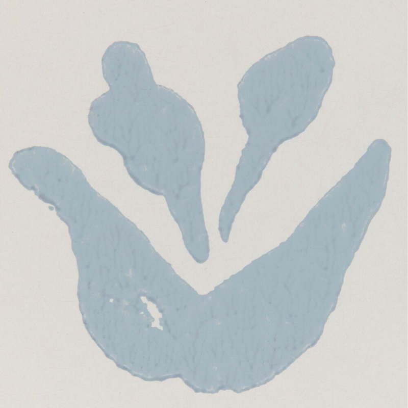 Climbing Leaves Wp - Sage, Chambray