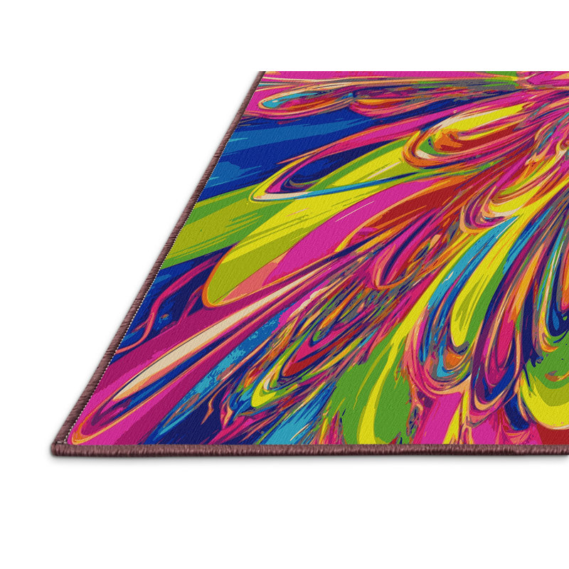 Spectrum Swirl Rug, Round 5'