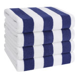 Devontia Cabana Striped Beach Towels, 30x60 inch 4 Piece Oversize Pool Towels