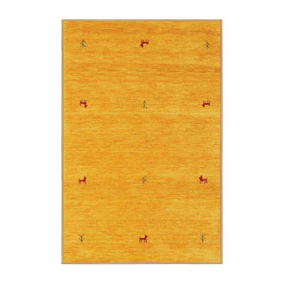Tapis jaune moutarde contemporaine Nenana