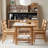 Modern Burlywood Rectangular Solid Wood Dining Table-187081500