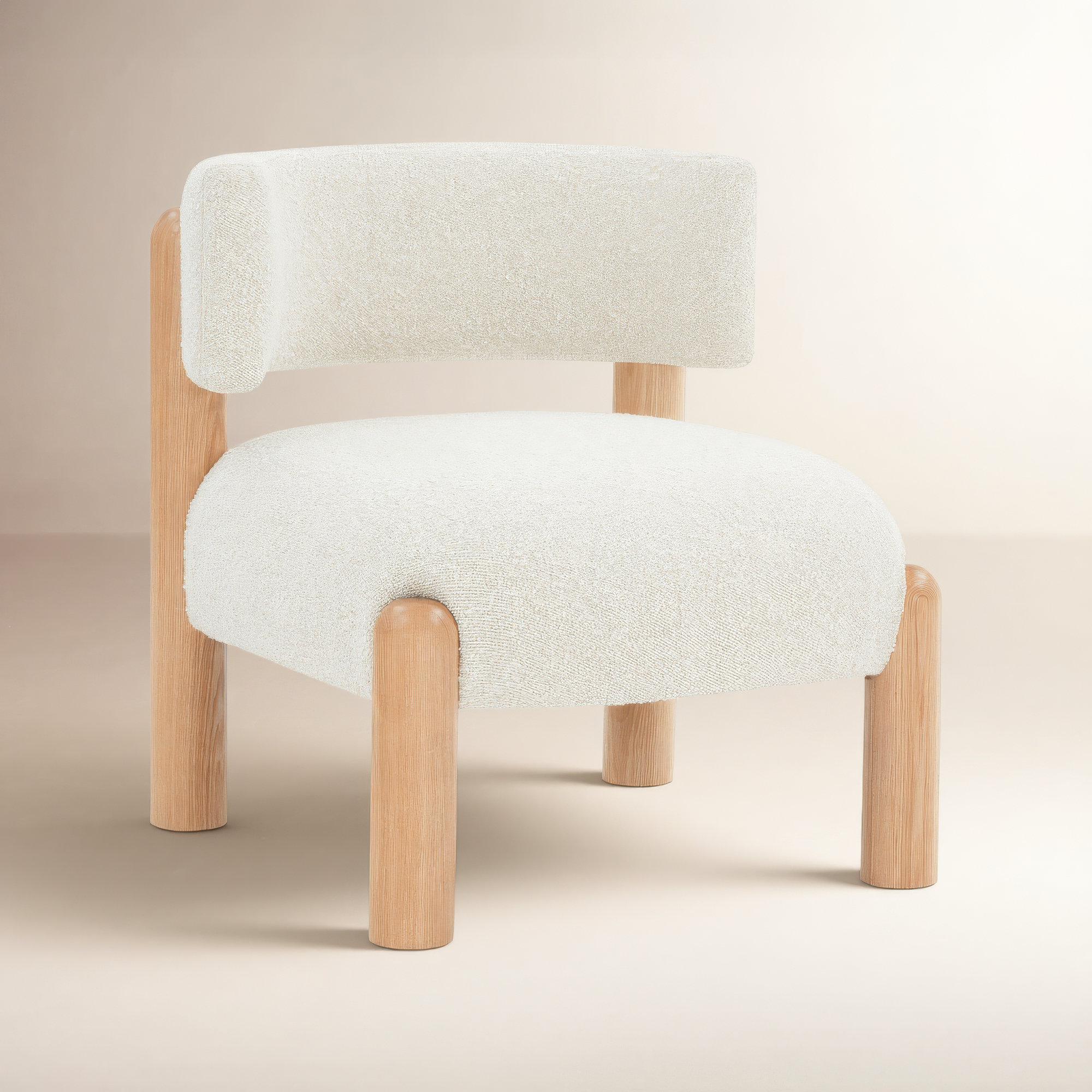 Lilou Upholstered Barrel Chair, Cream