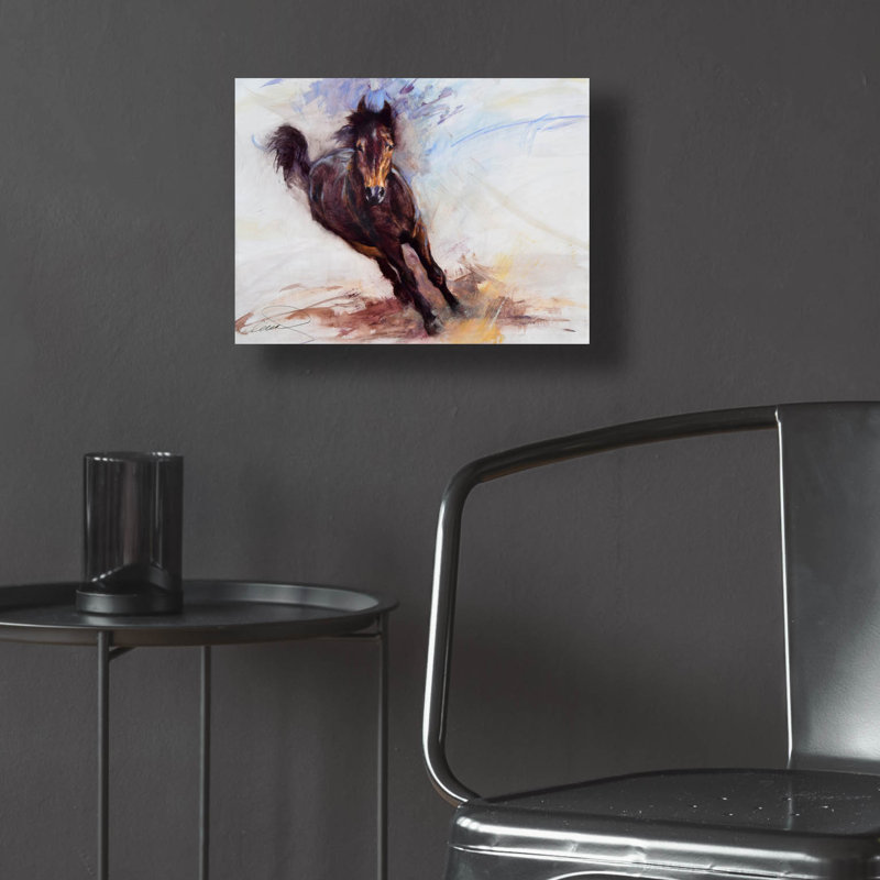 «Horse s'amusant» par Robert Campbell, H 12 po x l 16 po x P 0,13 po