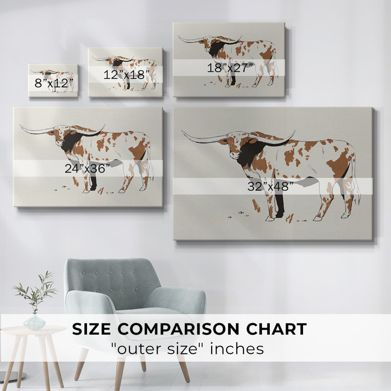 Terre Cotta Steer II-Toile tendue avec châssis, H 32 po x l 48 po