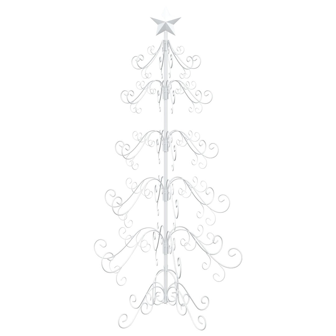 VIDAXL 150 cm Metal Christmas Tree for Indoor and Outdoor Holiday Decoration in White Steel - Image 3