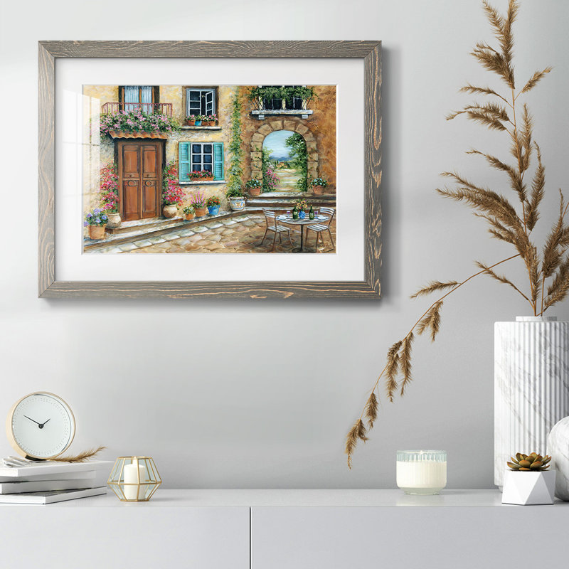 " Tuscan Courtyard ", Gray, 14" H x 20" W x 1.5" D