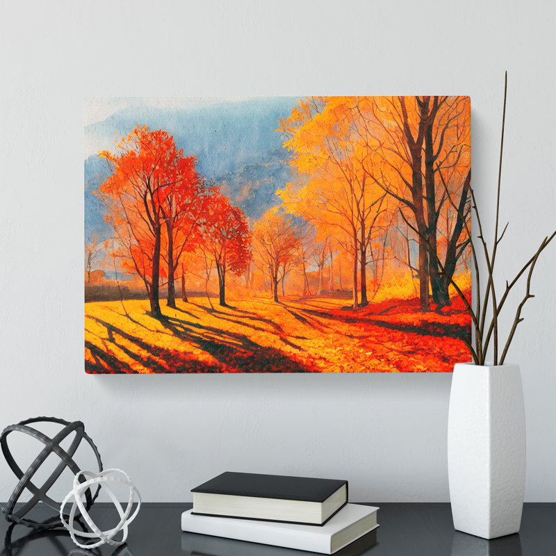 Autumn Forest In Watercolour Vol.3 - Wrapped Canvas, 50cm H x 76cm W x 3cm D