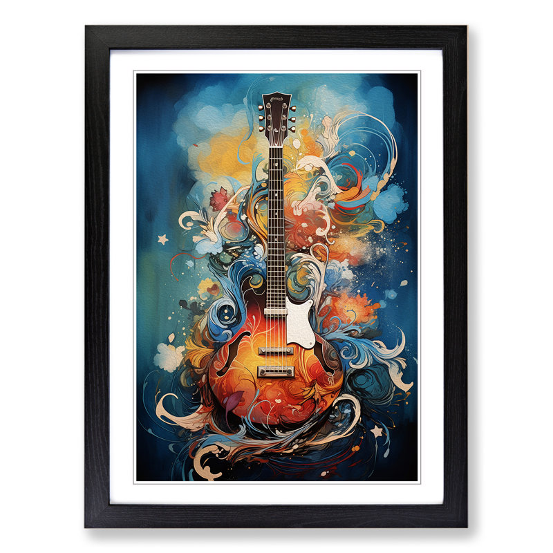 Guitar Symbolism Art - Framed Print