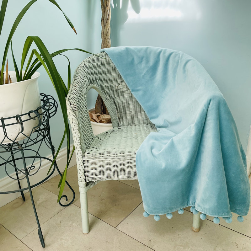 Reith Hand Woven Throw Blanket, Duck Egg