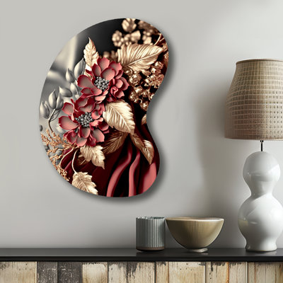 Sunderland - Floral Boom Shape - Assymterical Metal Wall Art