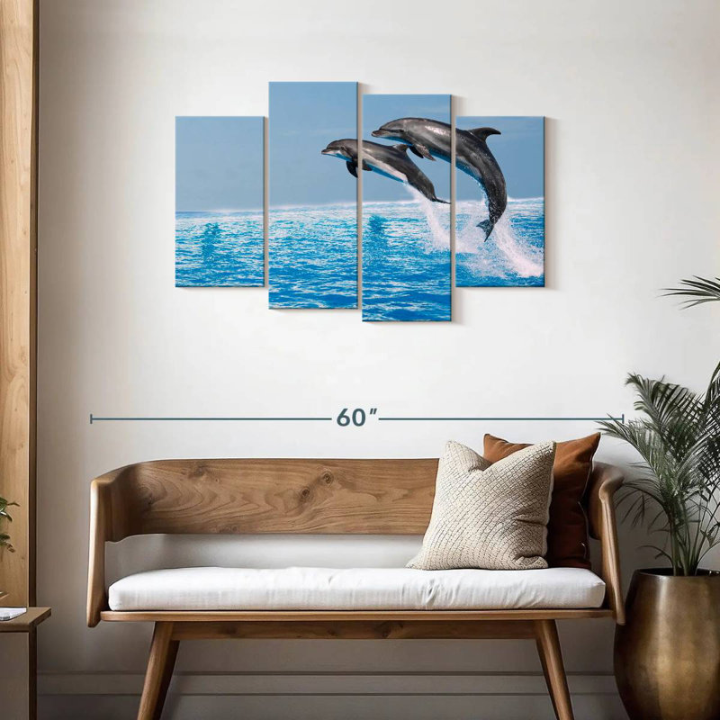 Brampt Two Leaping Dolphins, 27" H x 43" W