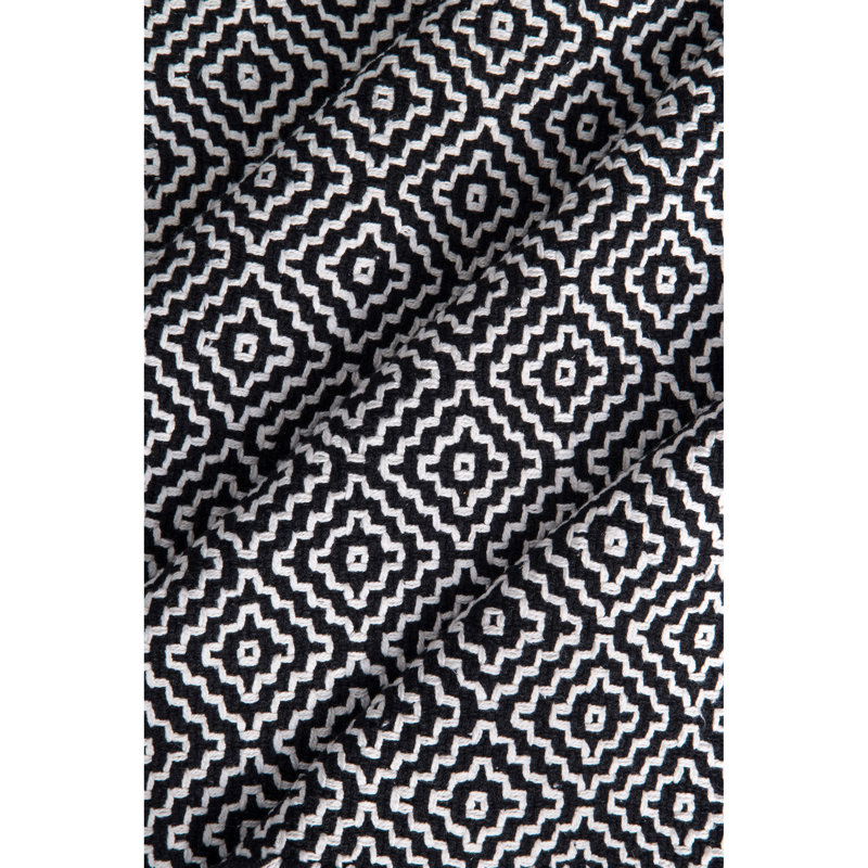 Tapis gris en coton tissé à plat à la main Boise, Rectangulaire 3 pi x 5 pi